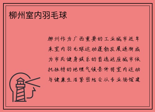 柳州室内羽毛球
